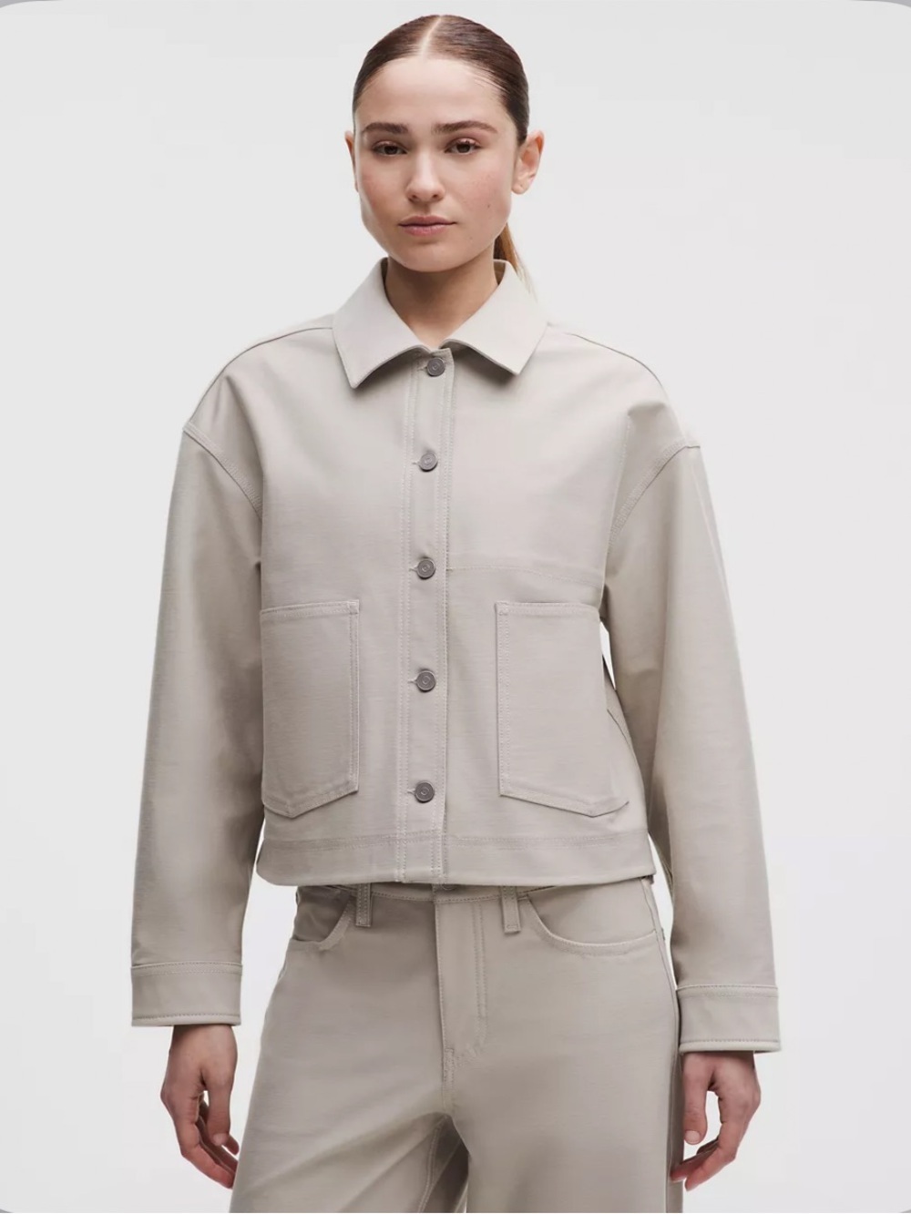 Lululemon EasyFive Jacket Downtown Tan Medium NWT Utilitech Quiet Luxury